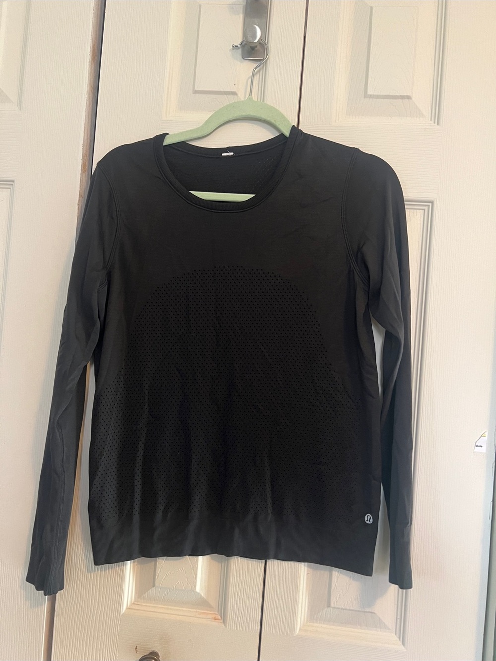 lululemon athletica Black Perforated Long-Sleeve Performance Tee